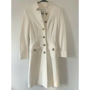 Milly of New York White Pea Coat Small Overcoat